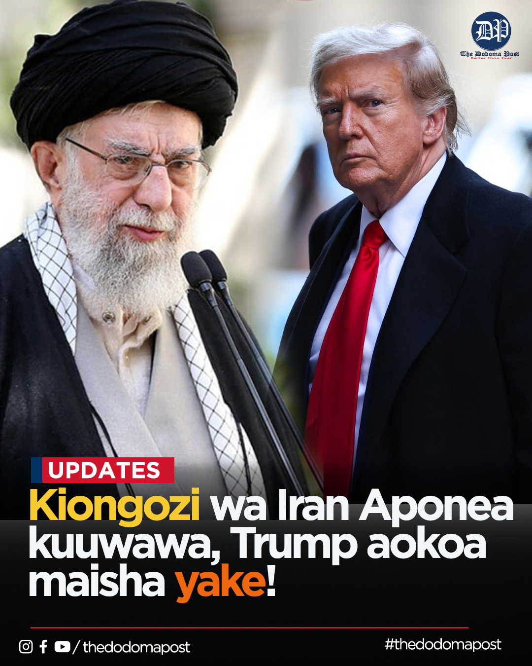 Trump Alizuia Israel Isimshambulie Kiongozi wa Iran